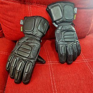 Bikers Club Brand Mens Motorcycle Gloves W Kevlar Genuine Leather EUC Thinsulate